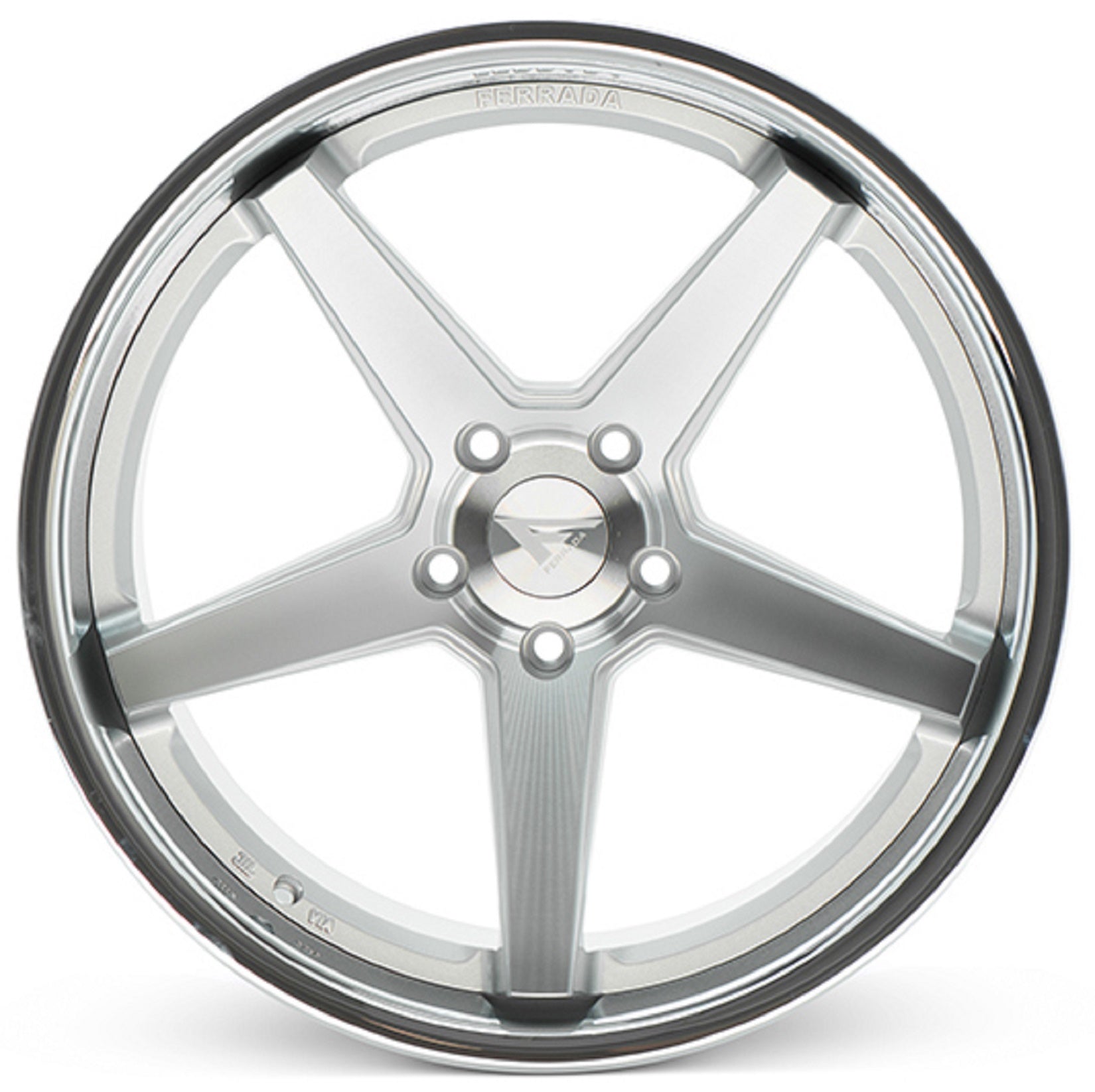 22" (Full Staggered Set) Ferrada FR3 22x9.5 22x11 Machine Silver w/Chrome Lip Wheels-C-Dub Tech
