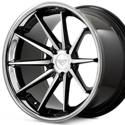 20x9 Ferrada FR4 Machine Black w/Chrome Lip Wheel-C-Dub Tech
