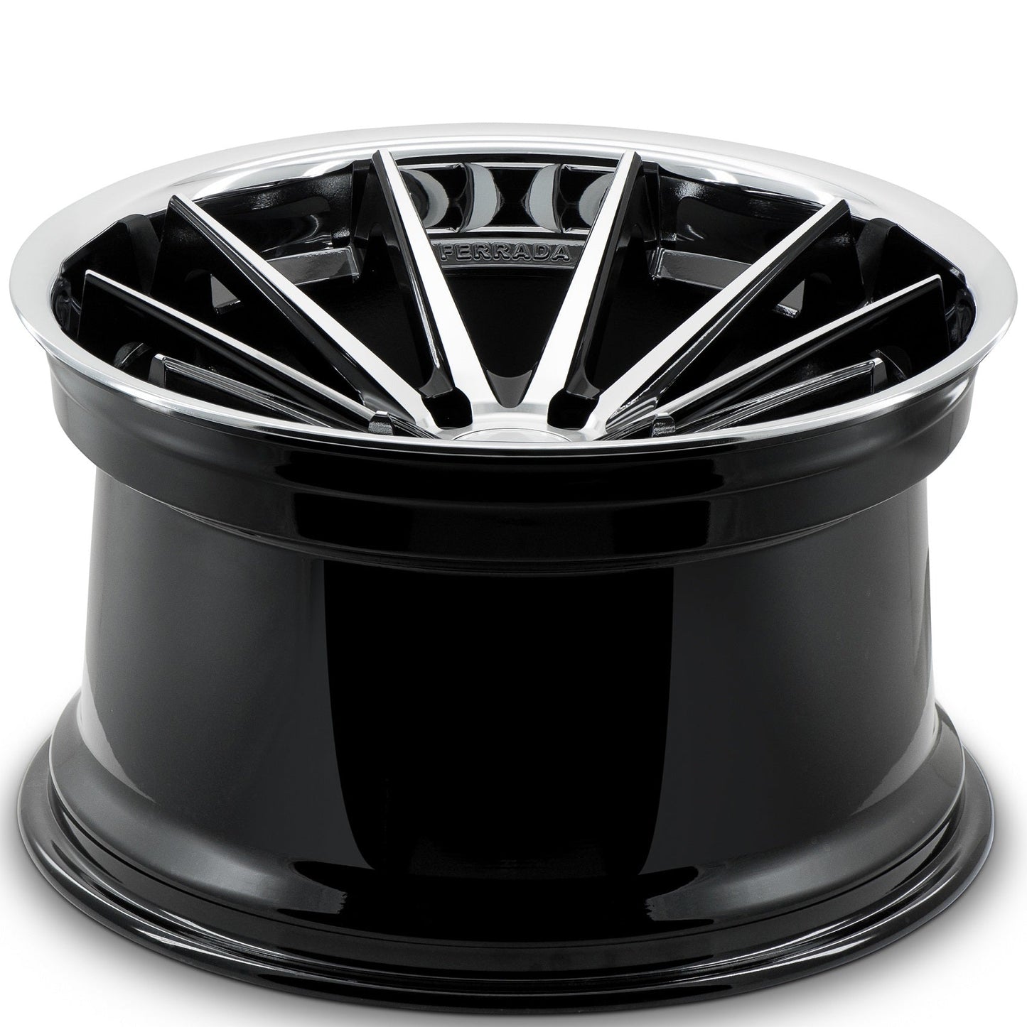 22x9 Ferrada FR4 Machine Black w/Chrome Lip Wheel-C-Dub Tech