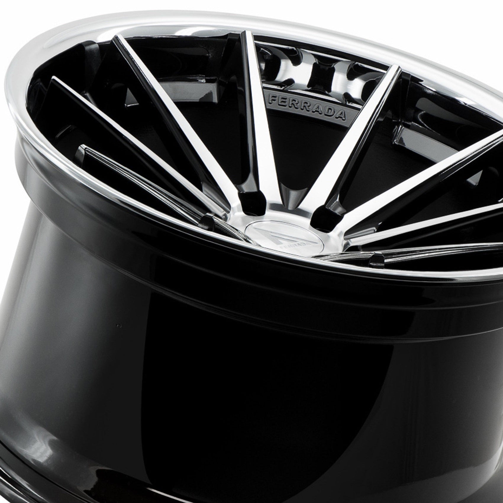 20x10.5 Ferrada FR4 Machine Black w/Chrome Lip Wheel-C-Dub Tech