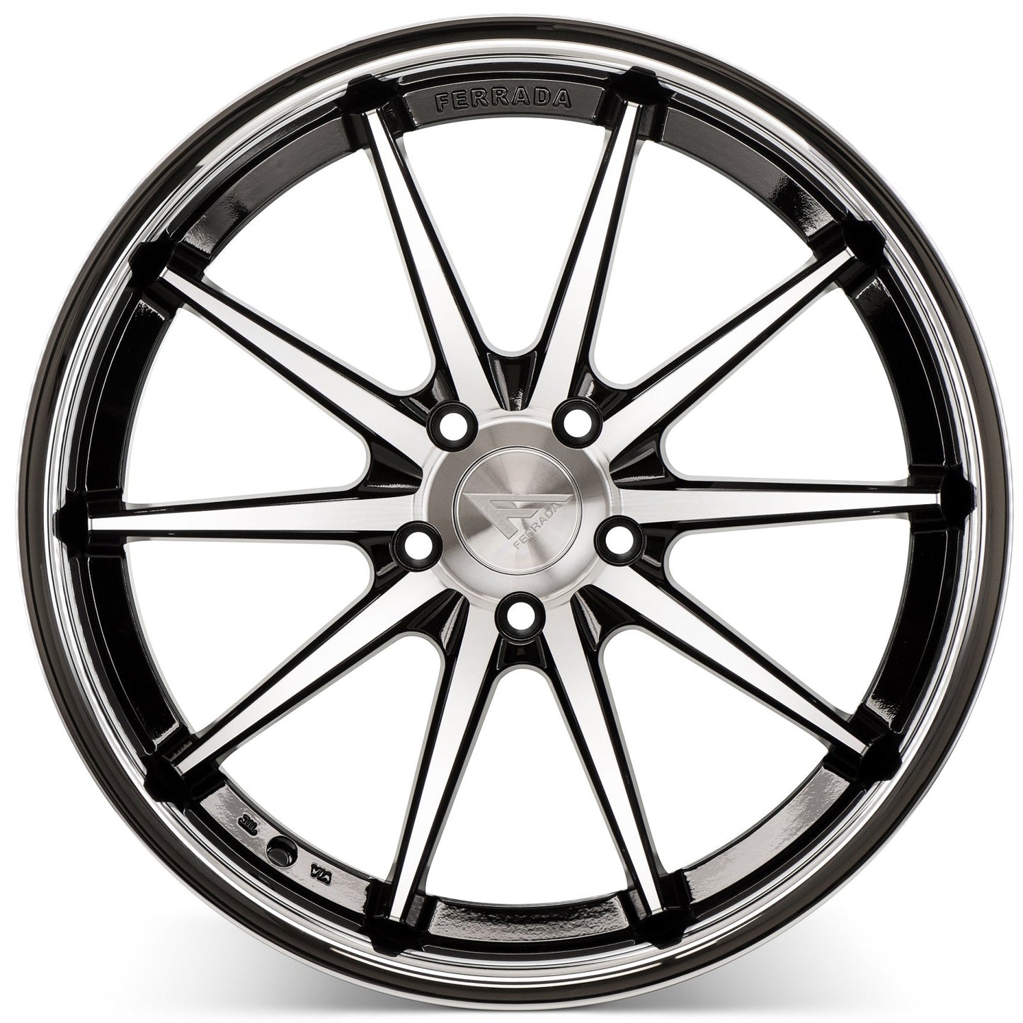 20x10.5 Ferrada FR4 Machine Black w/Chrome Lip Wheel-C-Dub Tech