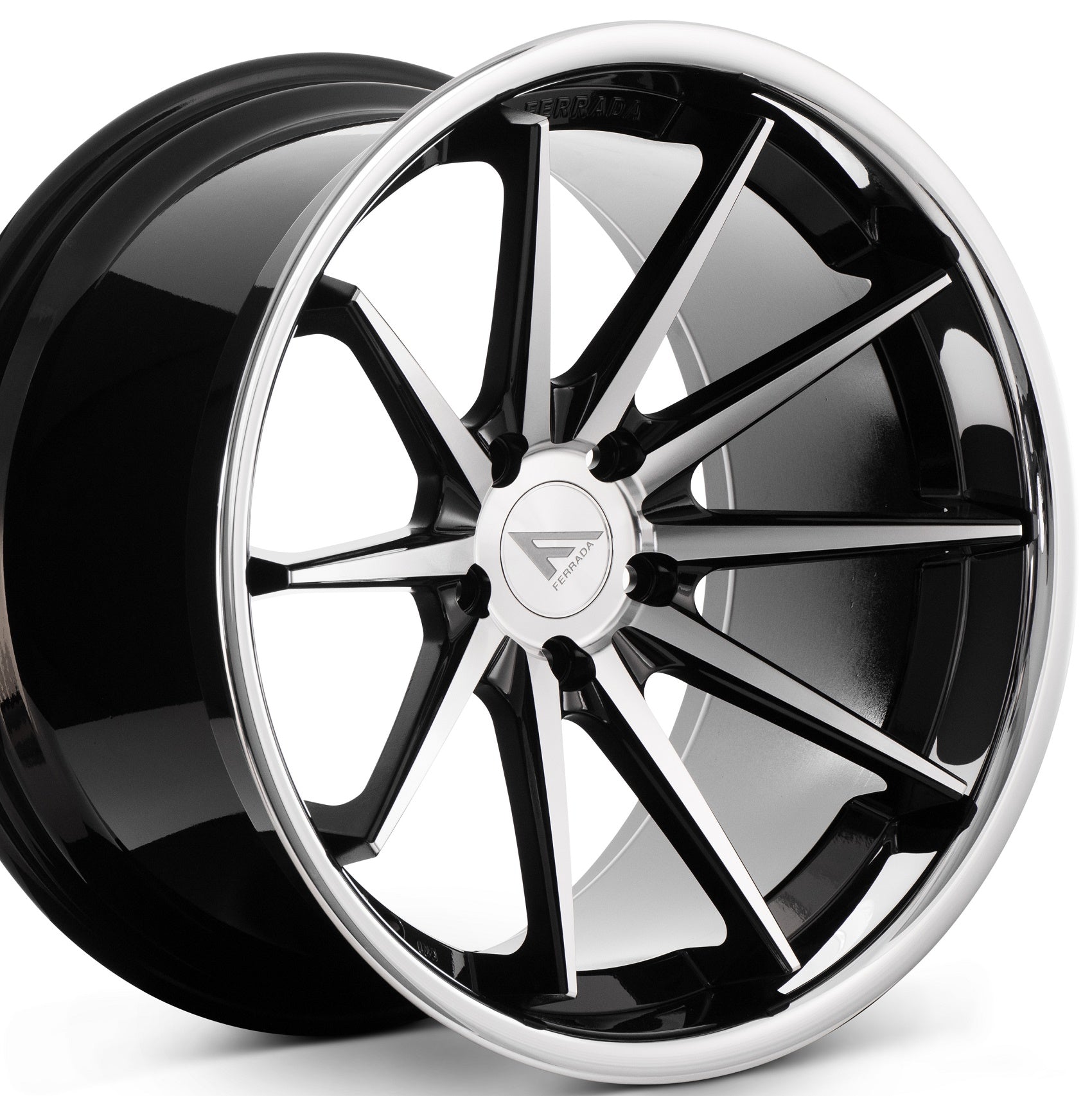 20x9 Ferrada FR4 Machine Black w/Chrome Lip Wheel-C-Dub Tech