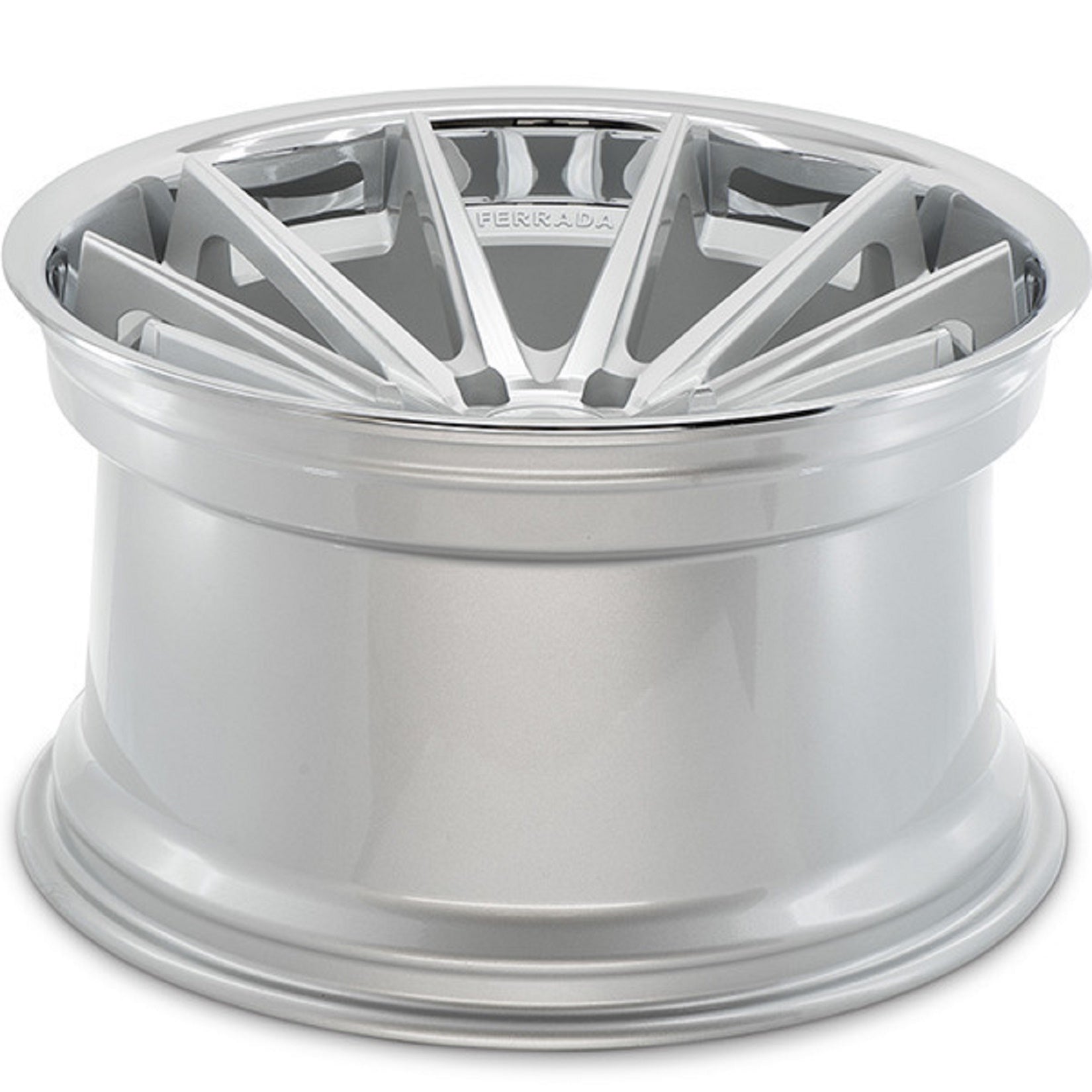 19" (Full Staggered Set) Ferrada FR4 19x8.5 19x9.5 Machine Silver w/ Chrome Lip Wheels-C-Dub Tech