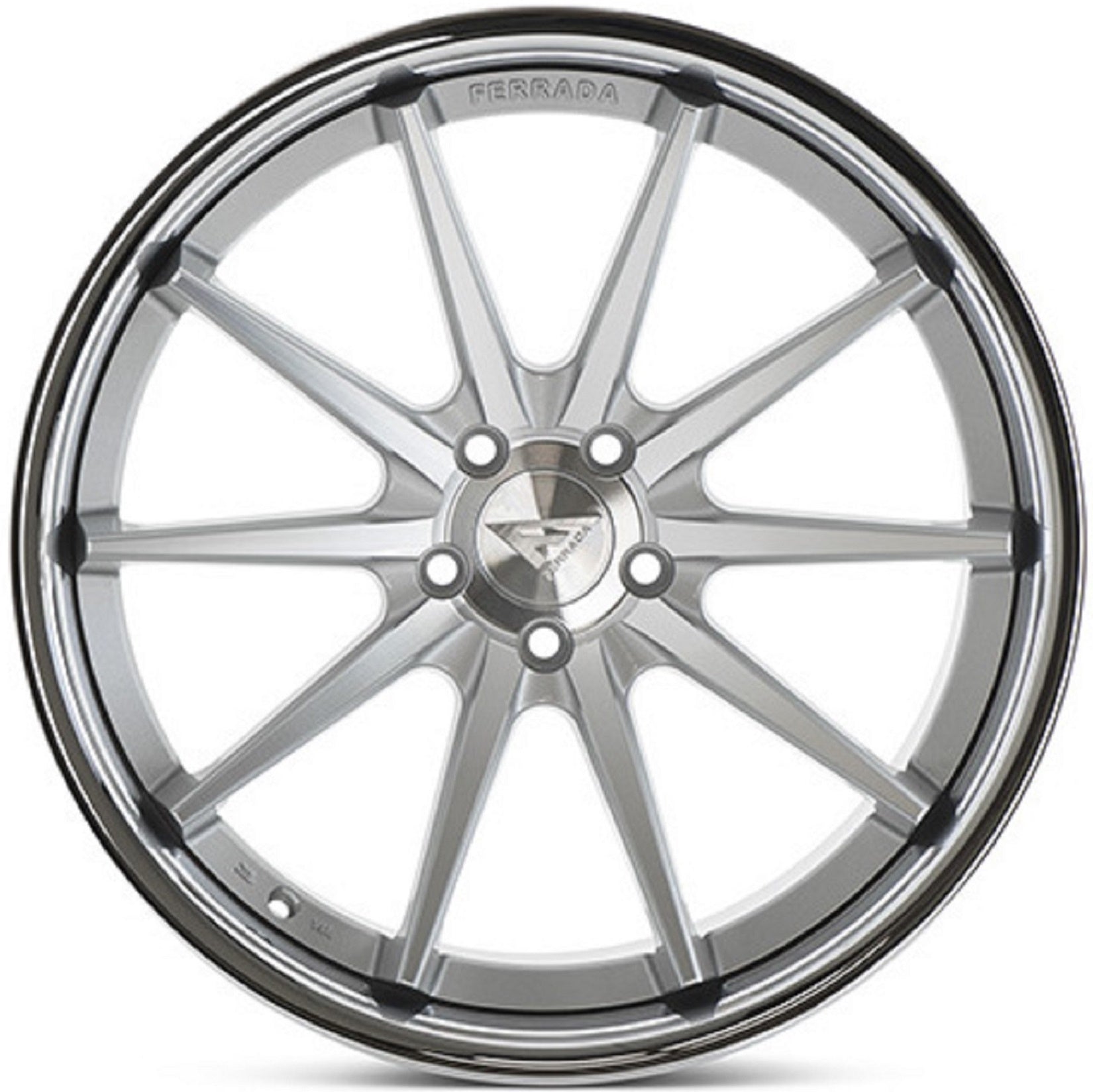 22x10.5 Ferrada FR4 Machine Silver w/Chrome Lip Wheel-C-Dub Tech