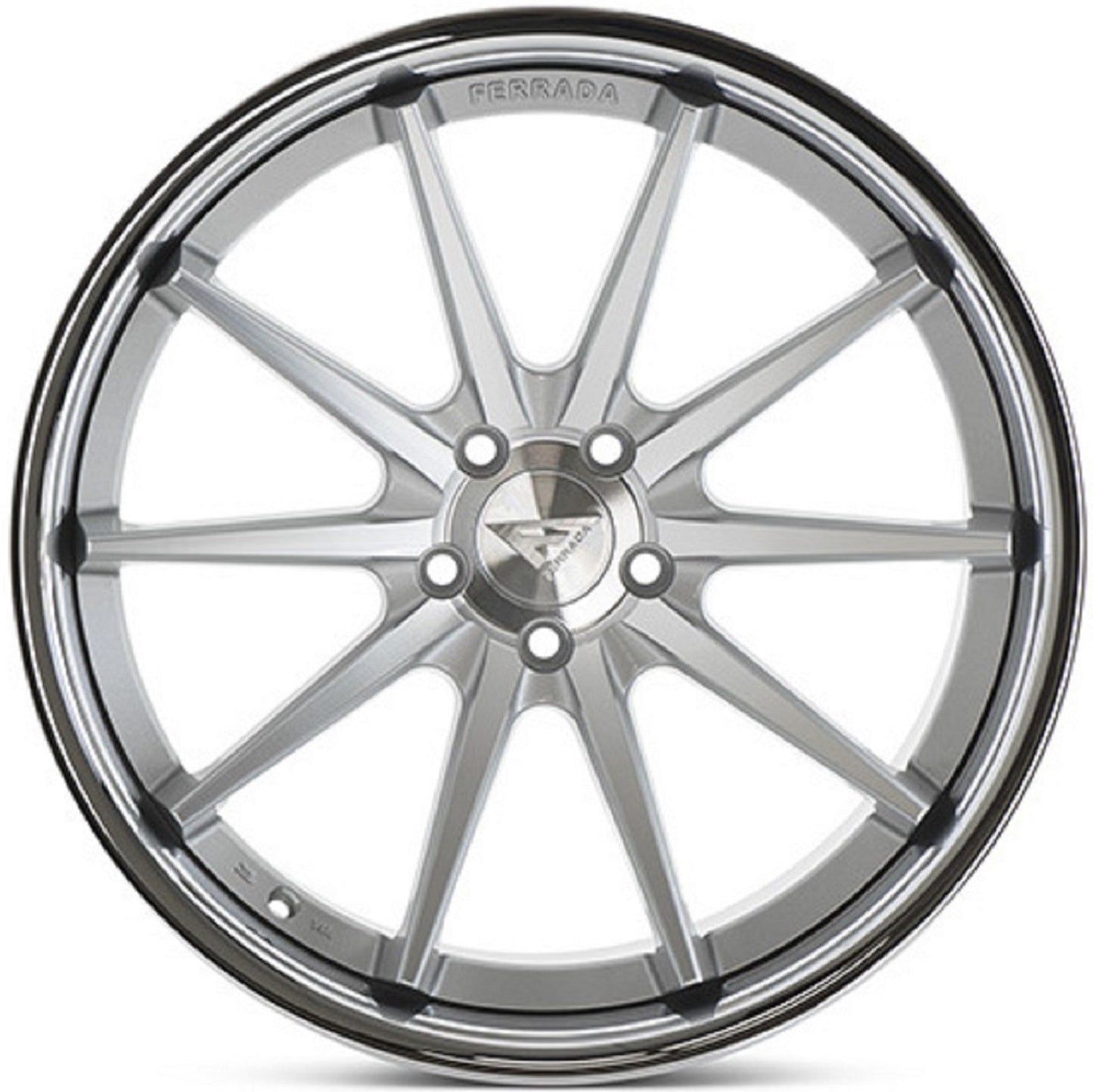 22" (Full Staggered Set) Ferrada FR4 22x9 22x10.5 Machine Silver w/Chrome Lip Wheels-C-Dub Tech
