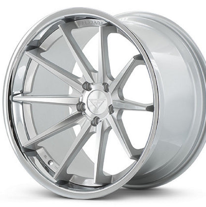 20x8.5 Ferrada FR4 Machine Silver w/Chrome Lip Wheel-C-Dub Tech
