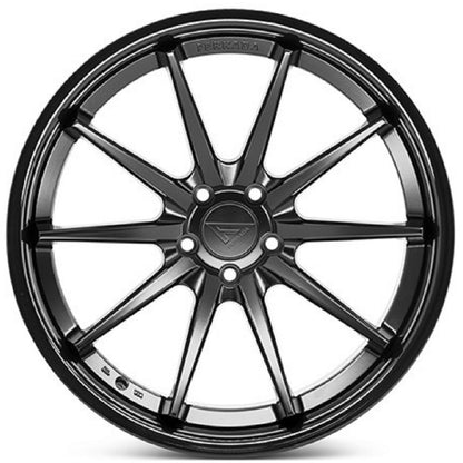 19x8.5 Ferrada FR4 Matte Black w/Gloss Black Lip Wheel