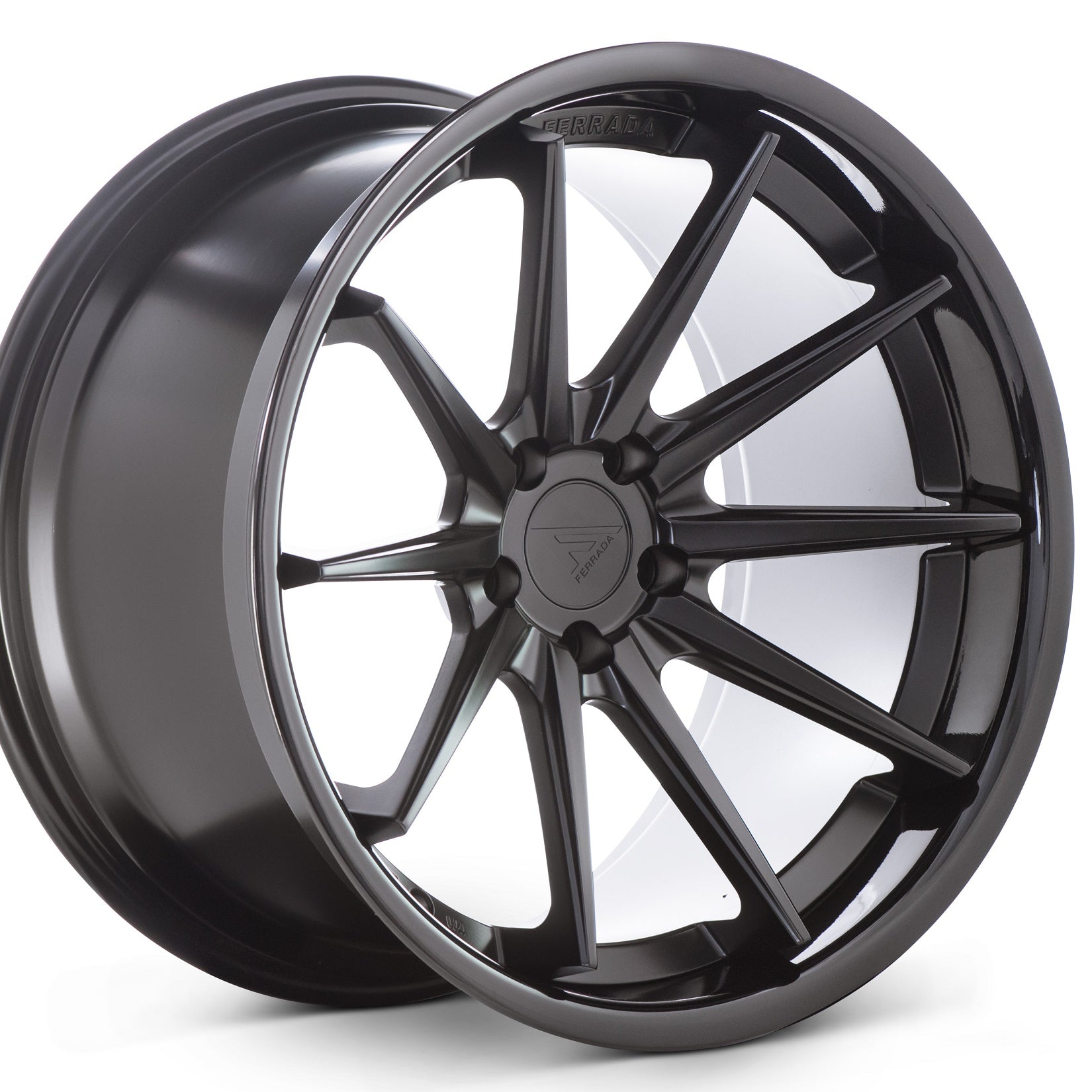 22x9 Ferrada FR4 Matte Black w/Gloss Black Lip Wheel-C-Dub Tech