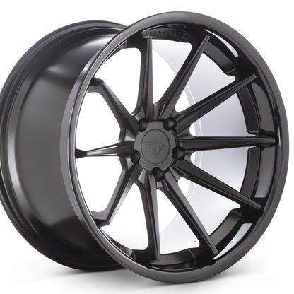 22x9 Ferrada FR4 Matte Black w/Gloss Black Lip Wheel-C-Dub Tech