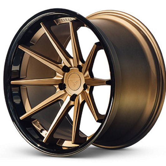 20" (Full Staggered Set) Ferrada FR4 20x10.5 20x11.5 Matte Bronze w/Gloss Black Lip Wheels-C-Dub Tech