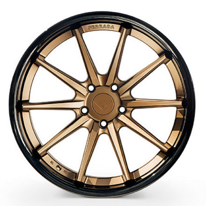20" (Full Staggered Set) Ferrada FR4 20x8.5 20x10 Matte Bronze w/Gloss Black Lip Wheels-C-Dub Tech