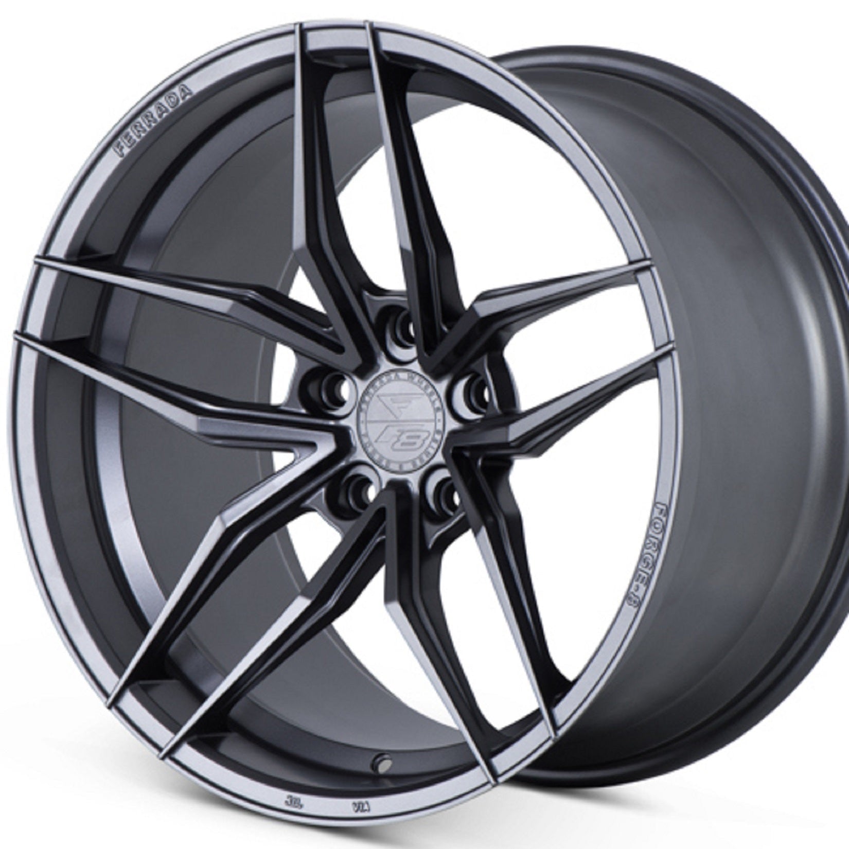 20" (Full Staggered Set) Ferrada F8-FR5 20x9 20x11 Graphite Wheels-C-Dub Tech