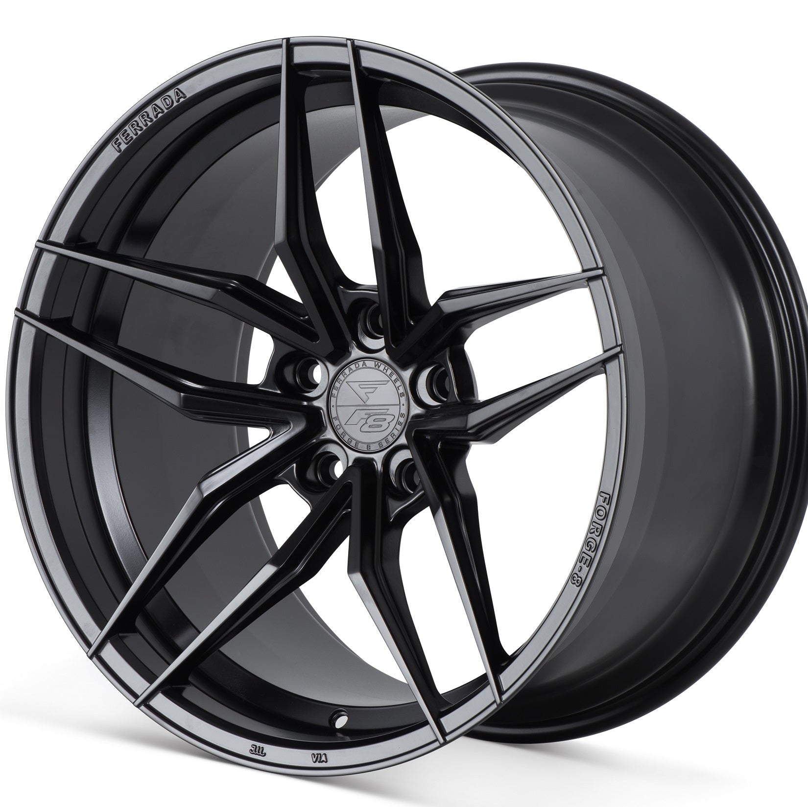 20" (Full Staggered Set) Ferrada F8-FR5 20x9 20x11.5 Matte Black Wheels-C-Dub Tech