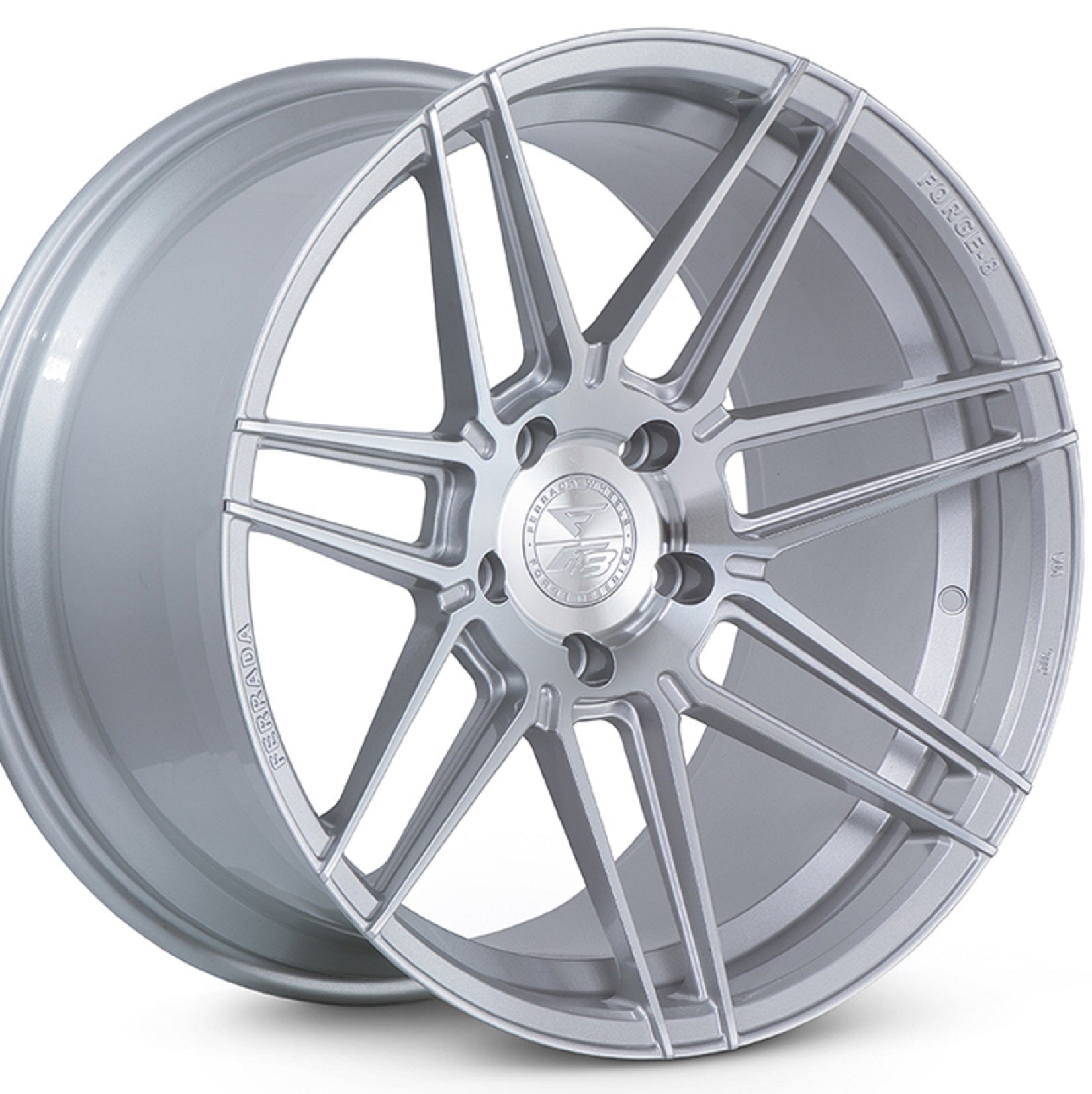 20" (Full Staggered Set) Ferrada F8-FR6 20x9 20x10.5 Machine Silver Wheels-C-Dub Tech