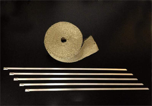 Fuku Works Fiberglass Header Wrap - Titanium 2" Wide x 50 Ft