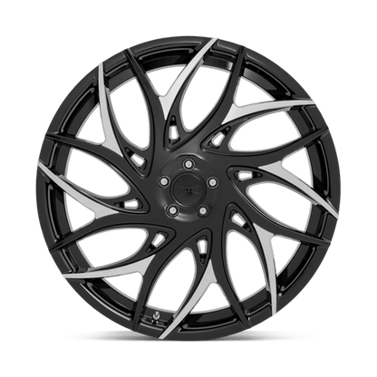 DUB S259 G.O.A.T. Wheel, 24x10.0 +25 Offset 5x139.7, Gloss Black With Machined Spokes - S2592400B4+25