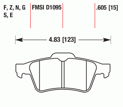 Hawk HPS Rear Disc Brake Pads - Ford Focus 2012-2018, Mazda 3/5 2006-2014