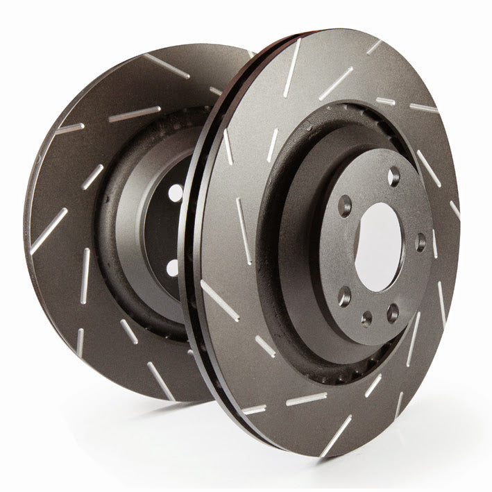 EBC Brakes Slotted rotors feature a narrow slot to eliminate wind noise.