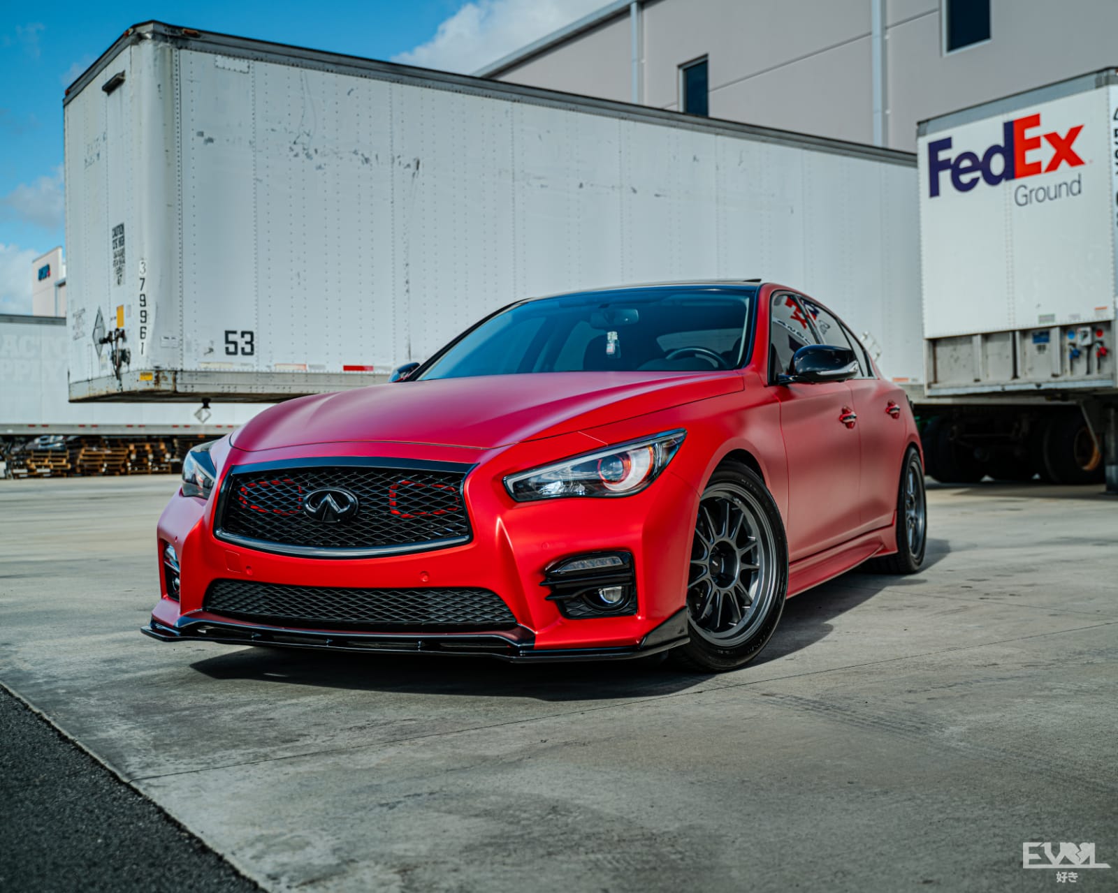2016-2020+ Infiniti Q50 Red Sport BIG MOUTH Ram Air Intake Snorkel-C-Dub Tech