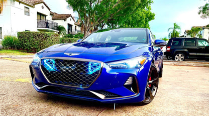 2017-2021 Genesis G70 3.3T Dual BIG MOUTH "LIT KIT" Ram Air Intake Snorkels-C-Dub Tech