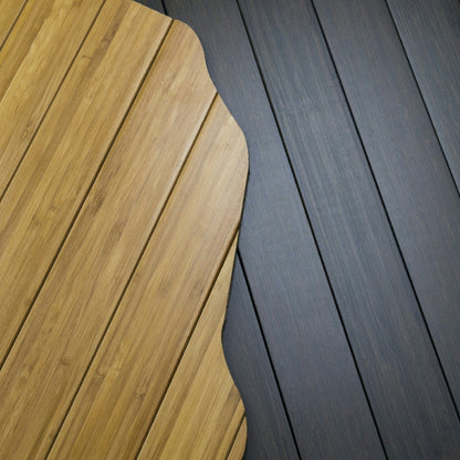 SICKSPEED BAMBOO TRUNK FLOOR MAT CUSTOM CUT DARK MAHOGANY & WALNUT FLOORMATS