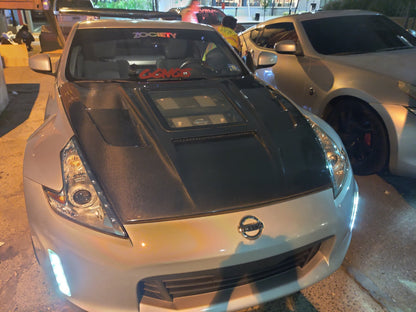 CMST Tuning Carbon Fiber Hood with Tempered Glass for Nissan 370Z Z34 Fairlady Z