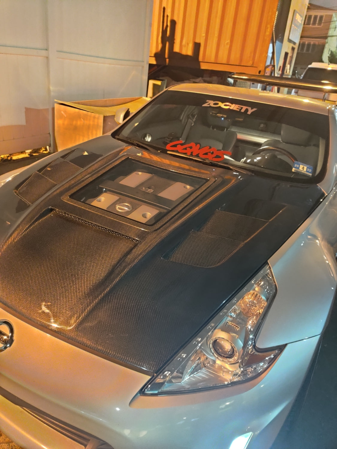 CMST Tuning Carbon Fiber Hood with Tempered Glass for Nissan 370Z Z34 Fairlady Z