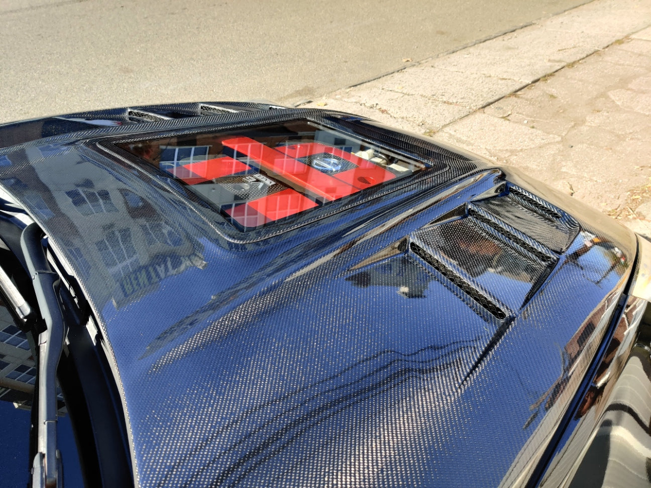 CMST Tuning Carbon Fiber Hood with Tempered Glass for Nissan 370Z Z34 Fairlady Z