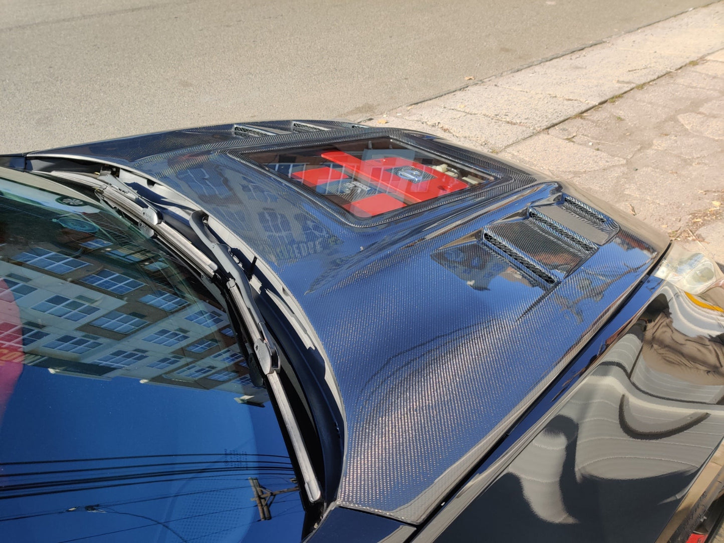 CMST Tuning Carbon Fiber Hood with Tempered Glass for Nissan 370Z Z34 Fairlady Z