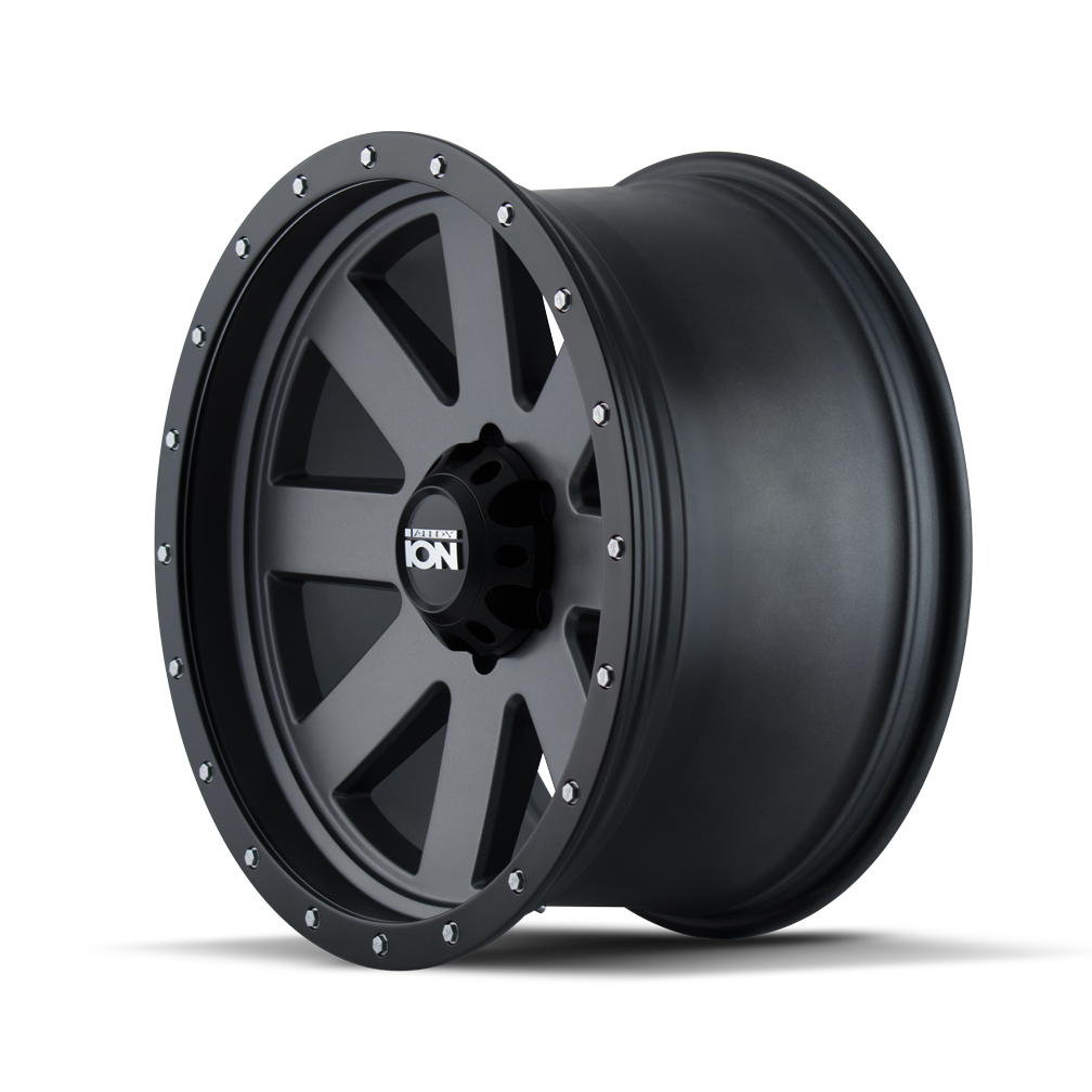 ION 134 17X8.5 -6 5x139.7 MATTE GUNMETAL/BLACK BEADLOCK