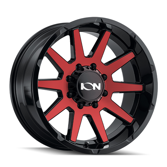 ION 143 20X10 -19 8x170 GLOSS BLACK/RED MACHINED