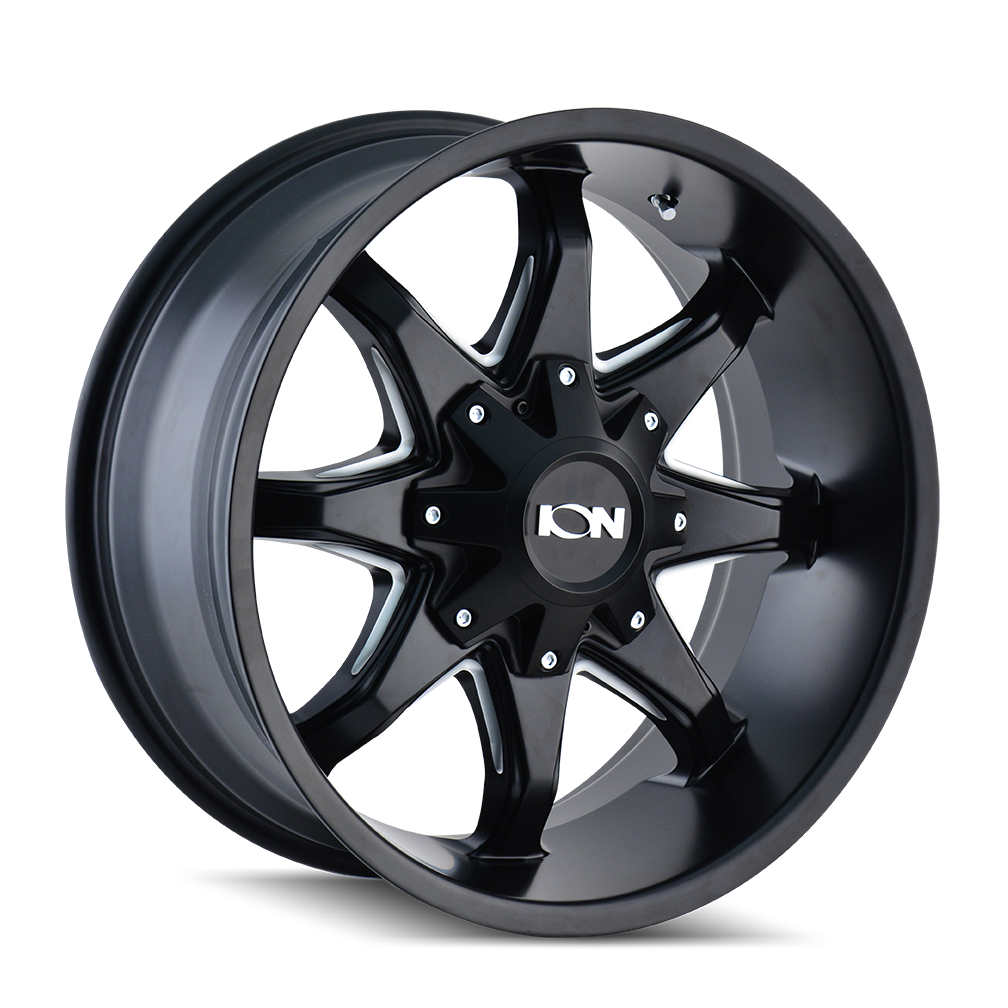 ION 181 20X12 -44 5x127/5x139.7 SATIN BLACK/MILLED SPOKES