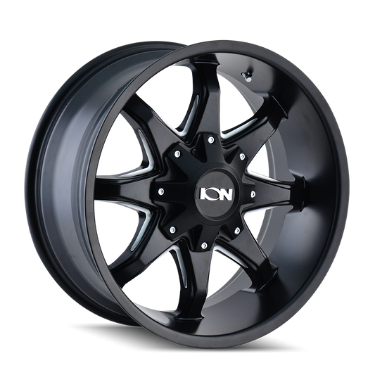 ION 181 20X12 -44 6x135/6x139.7 SATIN BLACK/MILLED SPOKES