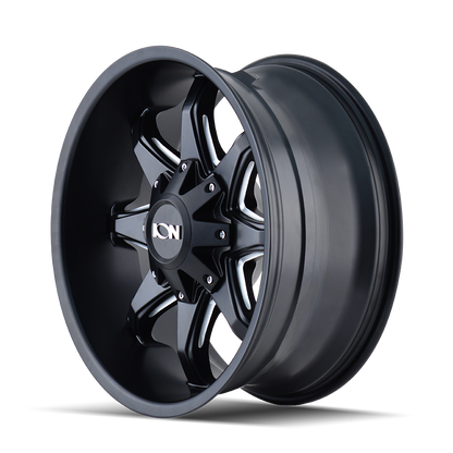 ION 181 20X12 -44 5x127/5x139.7 SATIN BLACK/MILLED SPOKES