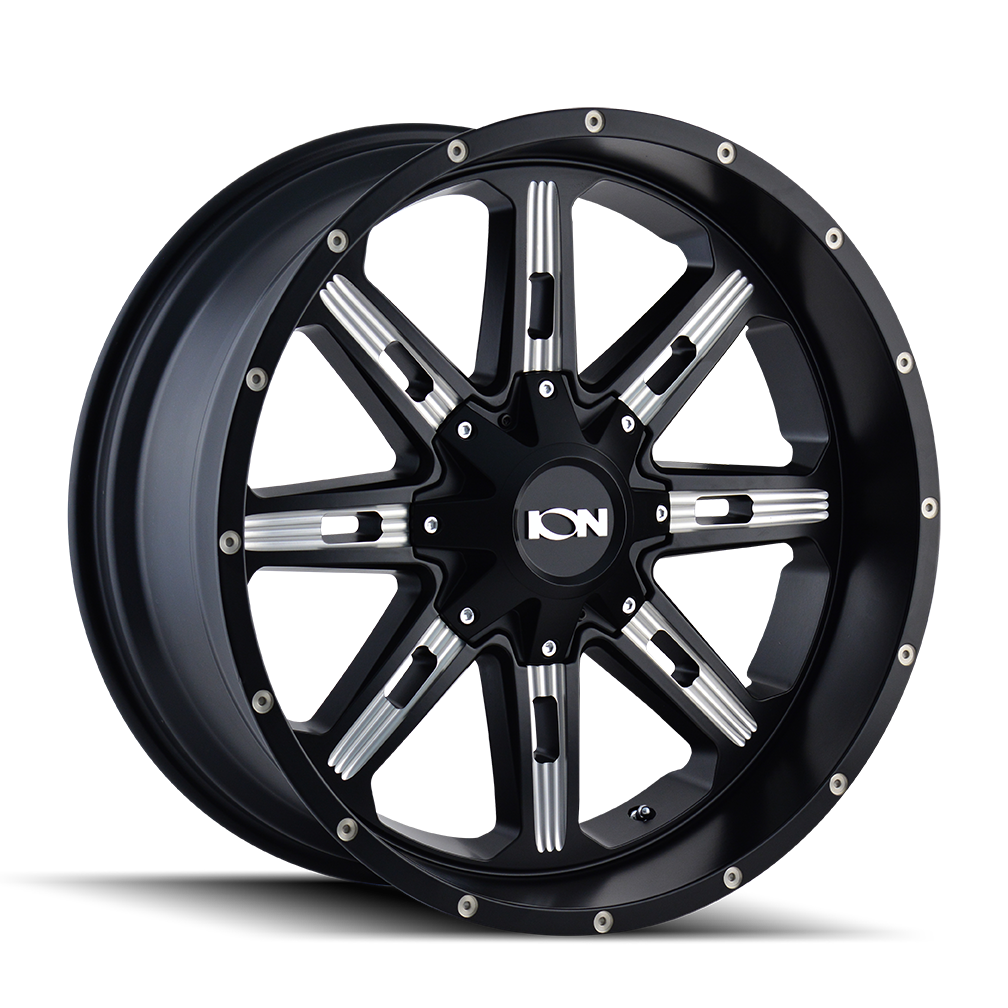 ION 184 17X9 18 5x127/5x139.7 SATIN BLACK/MILLED SPOKES