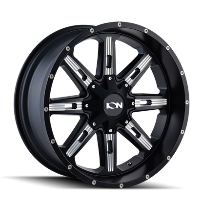 ION 184 17X9 18 5x127/5x139.7 SATIN BLACK/MILLED SPOKES