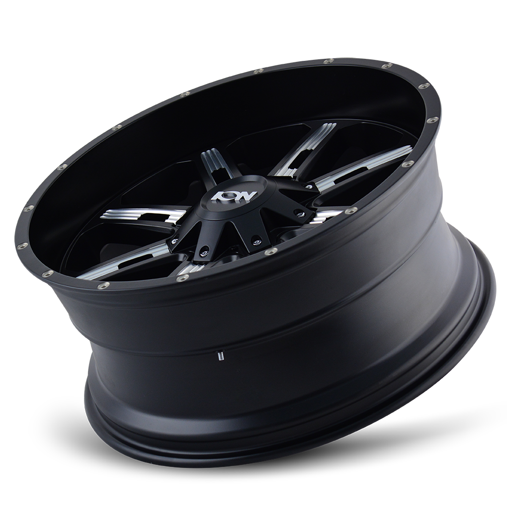 ION 184 17X9 -12 6x135/6x139.7 SATIN BLACK/MILLED SPOKES