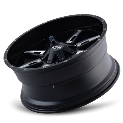 ION 184 17X9 -12 6x135/6x139.7 SATIN BLACK/MILLED SPOKES