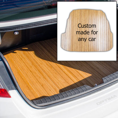 SICKSPEED BAMBOO TRUNK FLOOR MAT CUSTOM CUT DARK MAHOGANY & WALNUT FLOORMATS
