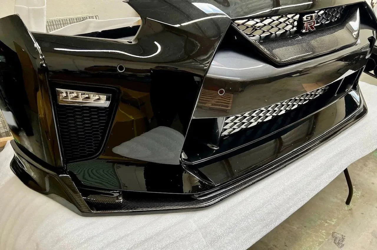 N-Tune Spec T Front Splitter w/ Brake Duct (CF):2017-2022 NISSAN R35 GTR