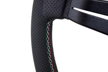 Nardi Sport Rally - 350mm (Black Perforated Leather / Italian Stitching)