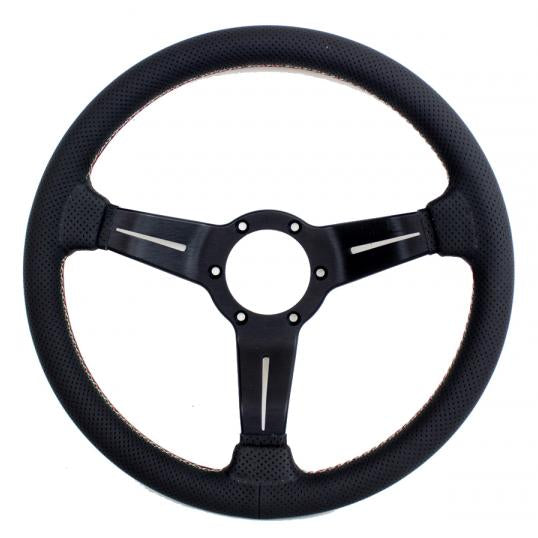 Nardi Sport Rally - 330mm (Black Perforated Leather / Italian Stitching)