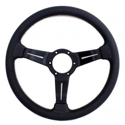 Nardi Sport Rally - 330mm (Black Perforated Leather / Italian Stitching)