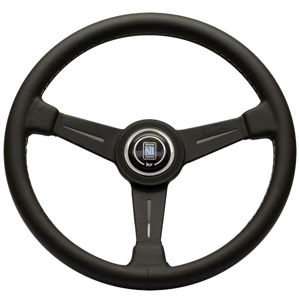 Nardi Classic - 390mm (Black Leather / Black Spokes w/ Grey Stitching)