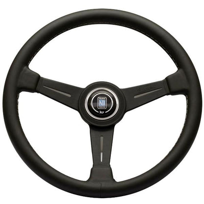 Nardi Classic - 390mm (Black Leather / Black Spokes w/ Grey Stitching)