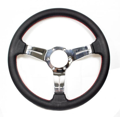 Nardi Deep Corn Sport Rally - 330mm (Black Perforated Leather / Polished Spokes)
