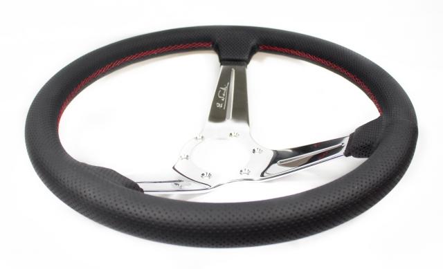 Nardi Deep Corn Sport Rally - 350mm (Black Perforated Leather / Polished Spokes)
