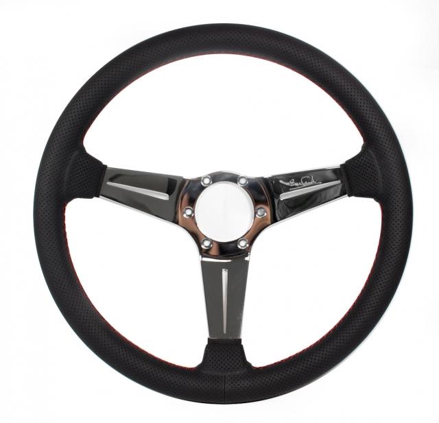 Nardi Deep Corn Sport Rally - 350mm (Black Perforated Leather / Polished Spokes)