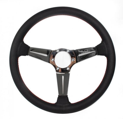 Nardi Deep Corn Sport Rally - 350mm (Black Perforated Leather / Polished Spokes)