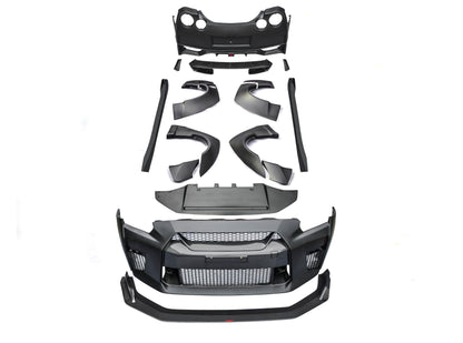 CMST Carbon Fiber Stage 1 Front Bumper & Lip for Nissan GTR GT-R R35 2008-2016 Facelift Conversion